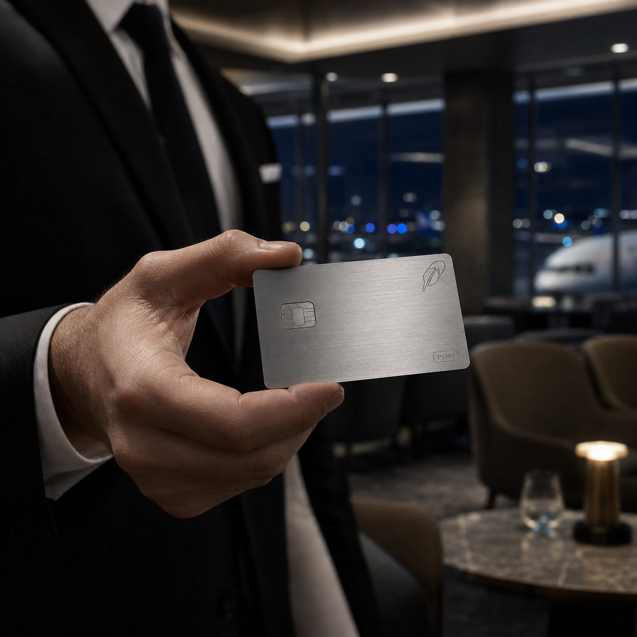 Platinum Card in hand